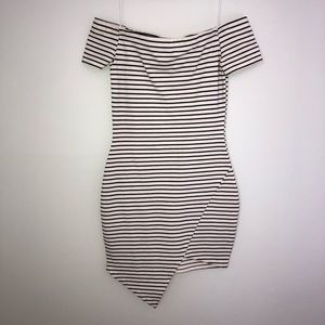 Asymmetrical stripe dress